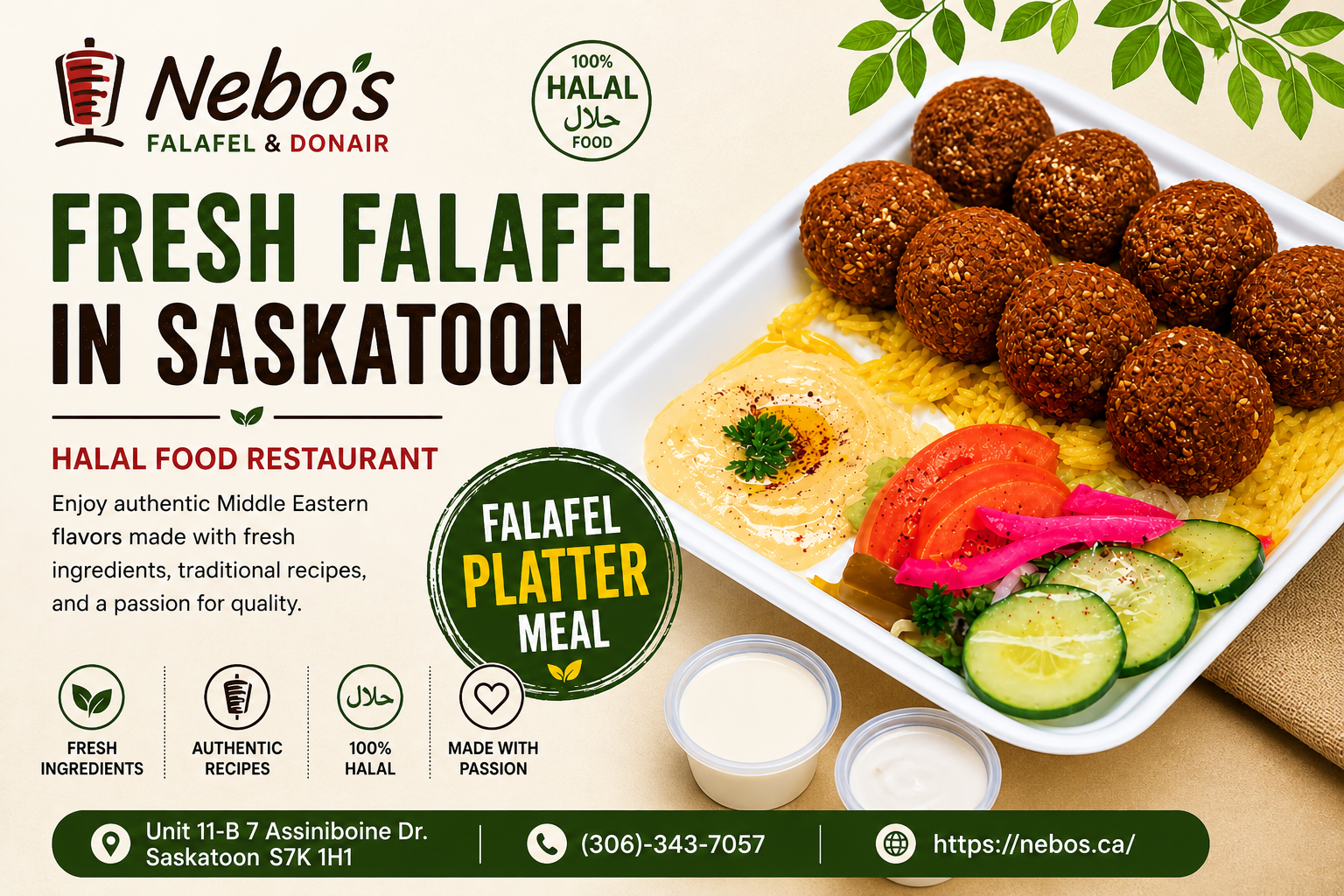 Fresh Falafel in Saskatoon | Halal Food Restaurant